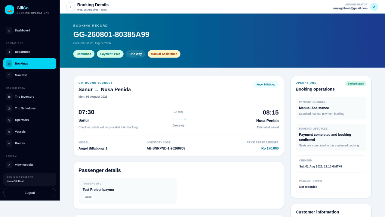 Screenshot NusaGiliBoat